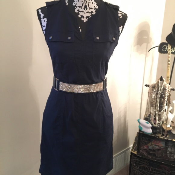 👗Navy Blue Banana Republic Dress Size 4👗 - Picture 4 of 7